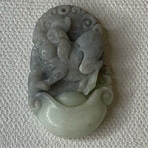Chinese Zodiac Jade Pig Pendant Carved Stone Animal Amulet Lucky Talisman 1.4"